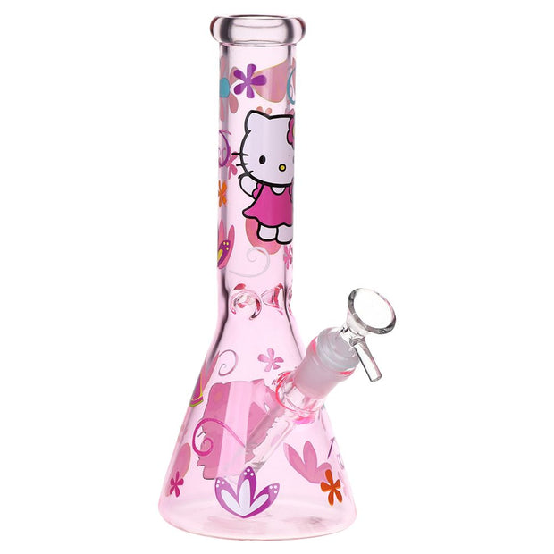 Greetings Feline Glass Beaker Water Pipe | 10" | 14mm F | Designs Vary - Headshop.com