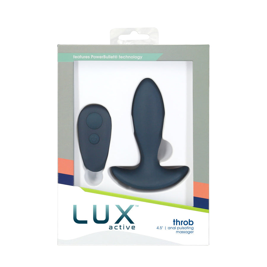 Lux Active Throb 4.5 in. Anal Pulsating Silicone Massager Black - Headshop.com