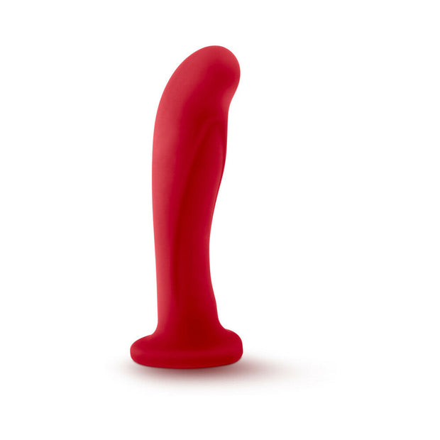 Temptasia Jezebel 6 in. Curved Silicone Dildo with Heart-Shaped Suction Cup Crimson - Headshop.com