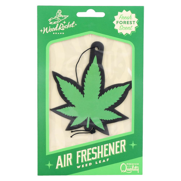 Wood Rocket Car Air Freshener - Green Hemp Leaf / Forest Scent - Headshop.com