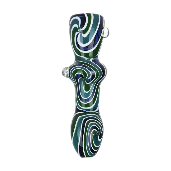 Hypnotist Triplets Wig Wag Swirls Glass Chillum - 4" - Headshop.com