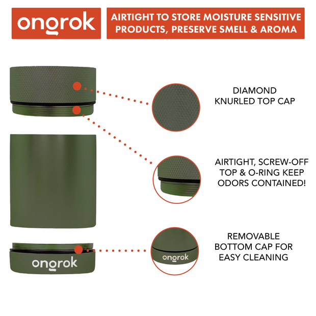 Ongrok Aluminum Metal Storage Jar - Headshop.com