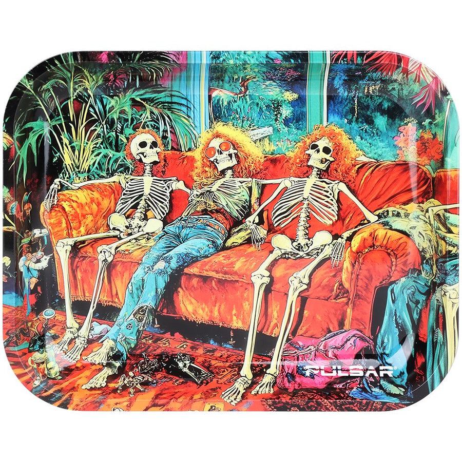 Pulsar Design Series Large Metal Rolling Tray - In Da Couch / 13"x11" - Headshop.com