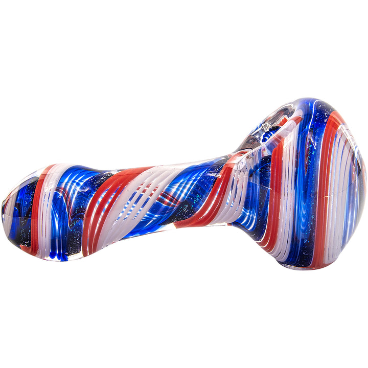 LA Pipes Stars and Stripes Independence Glass Spoon Pipe - Headshop.com