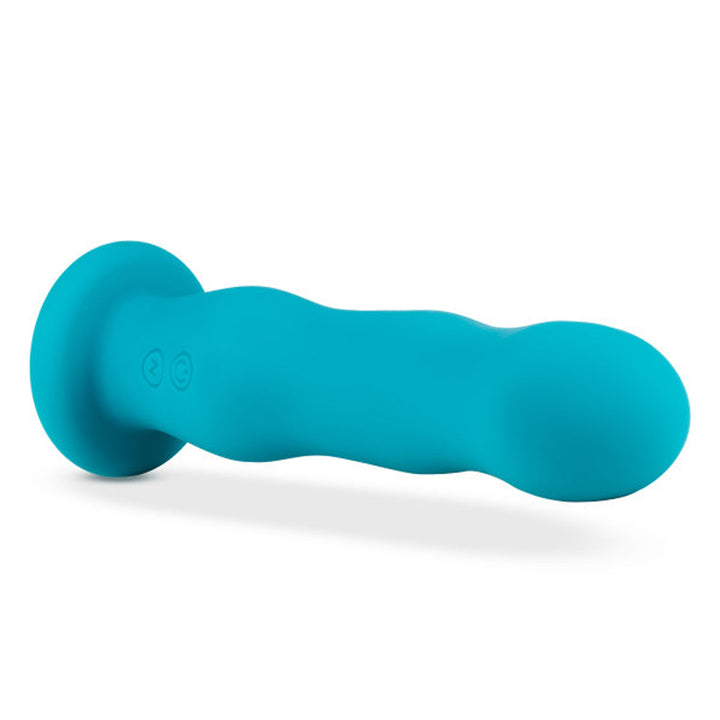 Blush Impressions Miami Rechargeable Silicone 6.5 in. Vibrating Dildo with Suction Cup Teal - Headshop.com