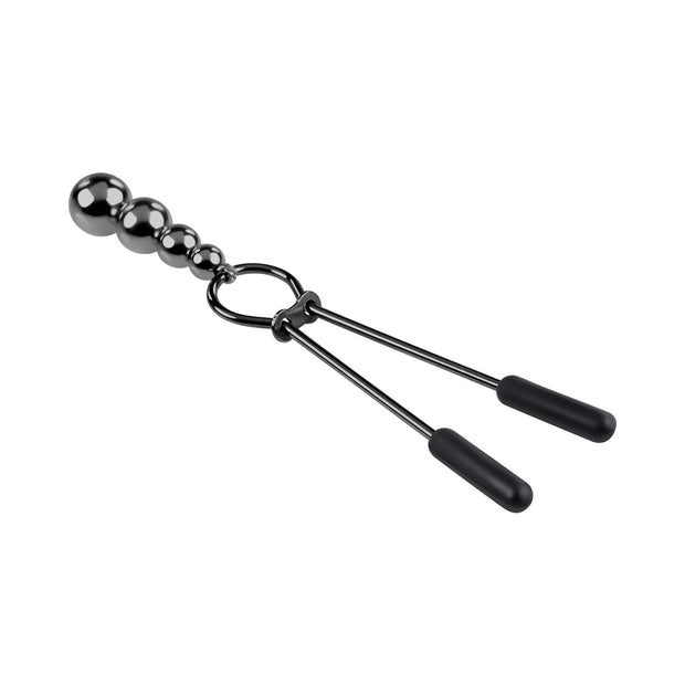 Selopa Beaded Nipple Clamps Stainless Steel Black Chrome - Headshop.com