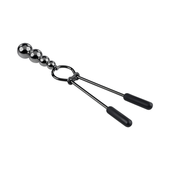 Selopa Beaded Nipple Clamps Stainless Steel Black Chrome - Headshop.com