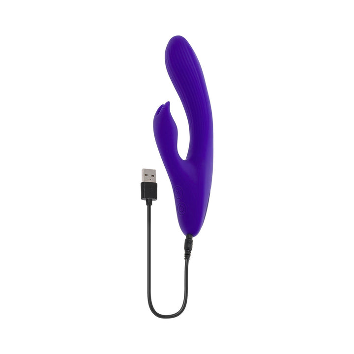 Selopa Poseable Bunny Rechargeable Dual Stimulator Silicone Purple - Headshop.com