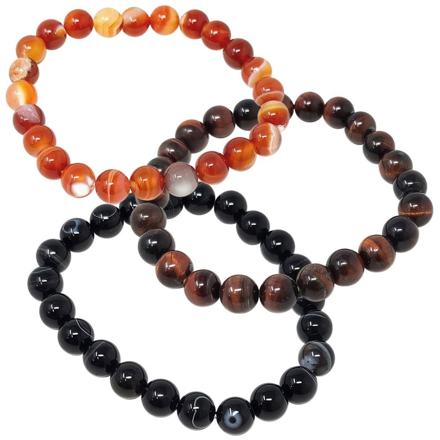 Semi-Precious Gemstone Beaded Elastic Bracelet - Headshop.com