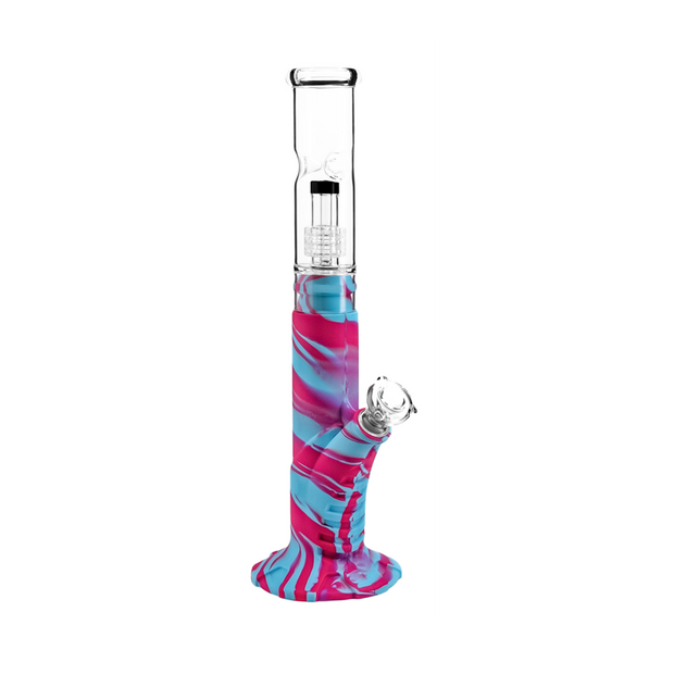 Medusa Customs Silicone Straight Pipe w/Percolator Water Pipe - Headshop.com