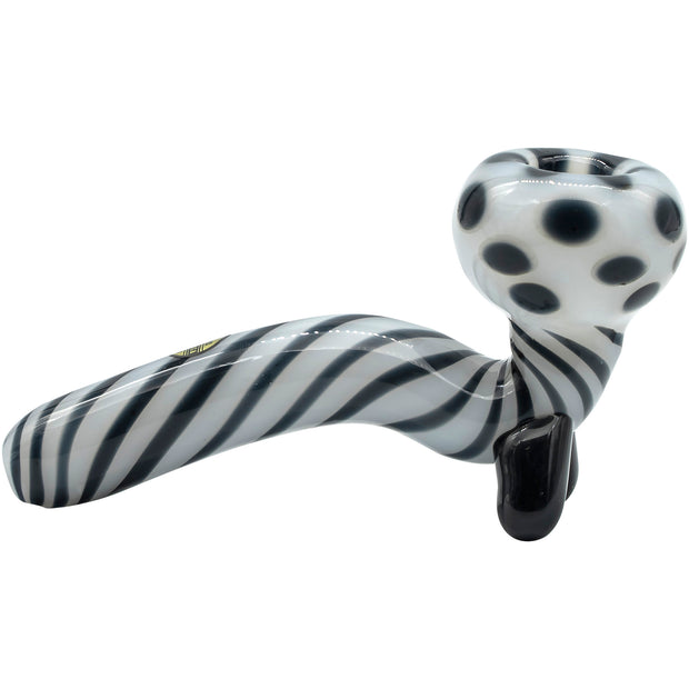 LA Pipes Bone White Sitting Sherlock Glass Pipe - Headshop.com