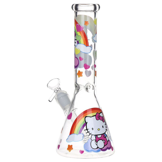 Greetings Feline Glass Beaker Water Pipe | 10" | 14mm F | Designs Vary - Headshop.com