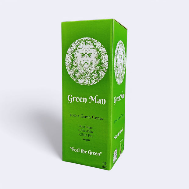 Green Man 1.25 Green Rice Cones 1000ct Bulk - Headshop.com