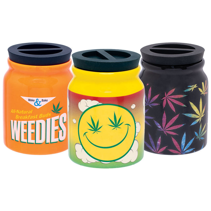 Fujima Happy Hemp Ceramic Stash Jar | 4.5" - Headshop.com