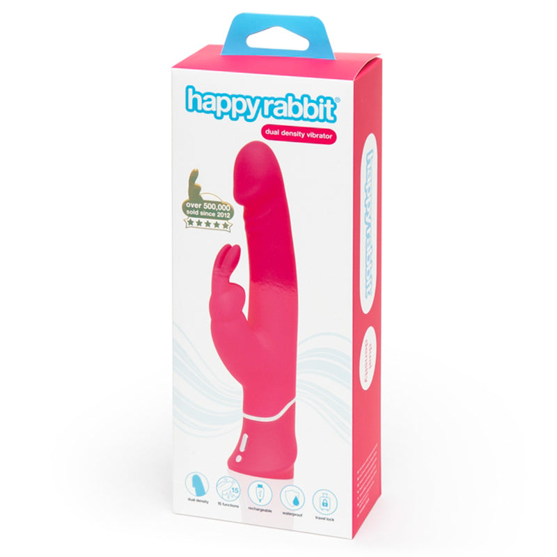 Happy Rabbit Dual Density Rechargeable Silicone Rabbit Vibrator Pink - Headshop.com