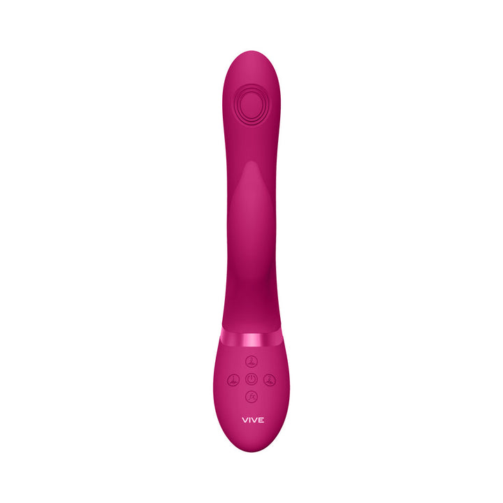 VIVE AIMI Rechargeable Swinging Pulse-Wave Silicone Rabbit Vibrator Pink - Headshop.com