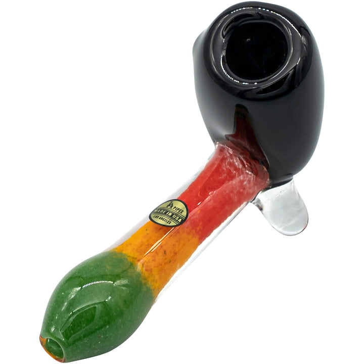 LA Pipes "Sattdown Rasta" Sherlock Glass Pipe - Headshop.com