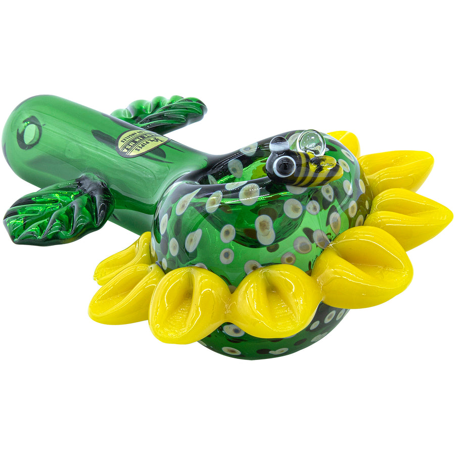 LA Pipes "Sunny Sunflowers" Glass Pipe - Headshop.com