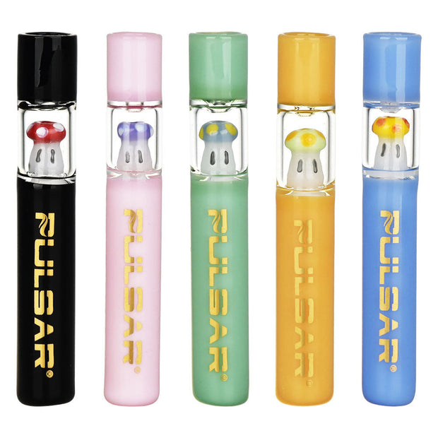 Pulsar Mini-Mushroom One Hitter | 4" | Assorted Colors | 5pc Set - Headshop.com