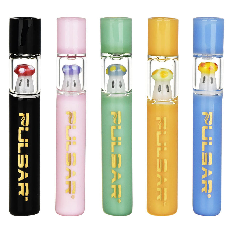 Pulsar Mini-Mushroom One Hitter | 4" | Assorted Colors | 5pc Set - Headshop.com