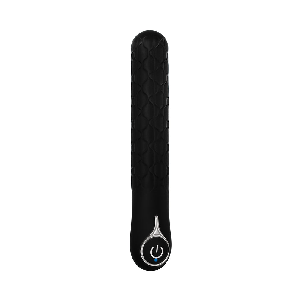 Evolved Quilted Love Rechargeable Textured Silicone Sli mline Vibrator Black - Headshop.com