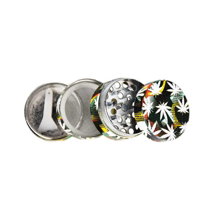 Hemp Leaves Grinder - 4pc/1.5"/Assorted Designs - 12PC DISP - Headshop.com