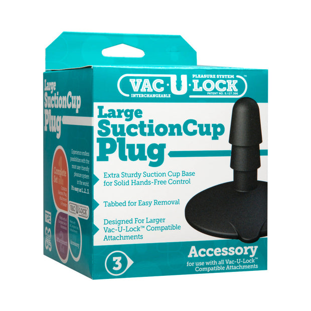 Vac-U-Lock - Large Black Suction Cup Plug Black - Headshop.com