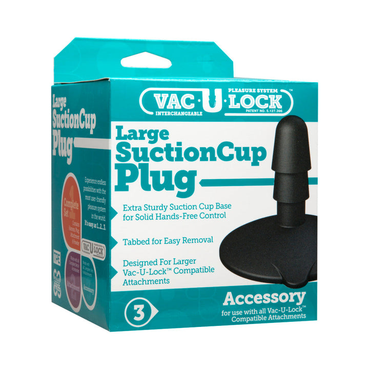 Vac-U-Lock - Large Black Suction Cup Plug Black - Headshop.com