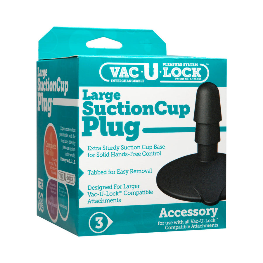 Vac-U-Lock - Large Black Suction Cup Plug Black - Headshop.com