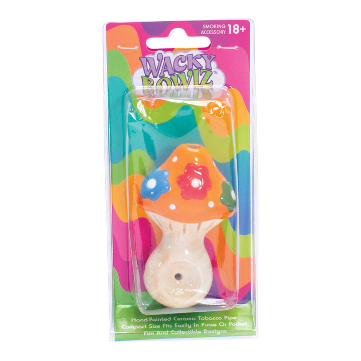 Wacky Bowlz Flower Mushroom Ceramic Pipe - 3.75" - Headshop.com