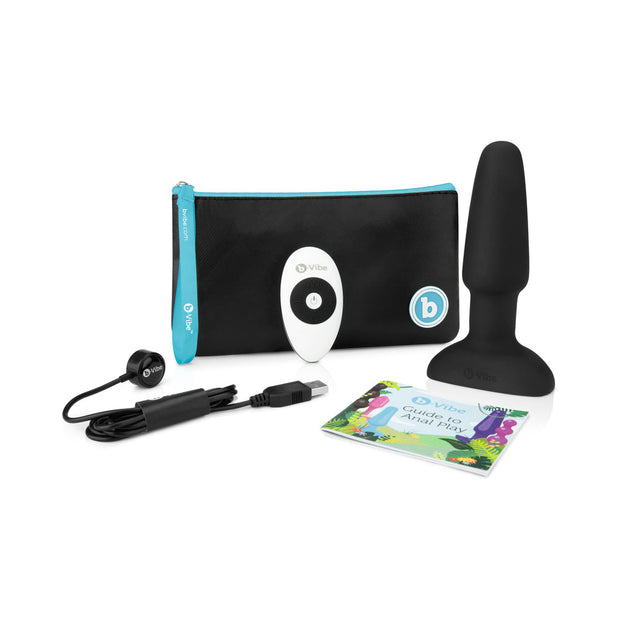b-Vibe Rimming 2 Rotating and Vibrating Remote Control Plug Black - Headshop.com
