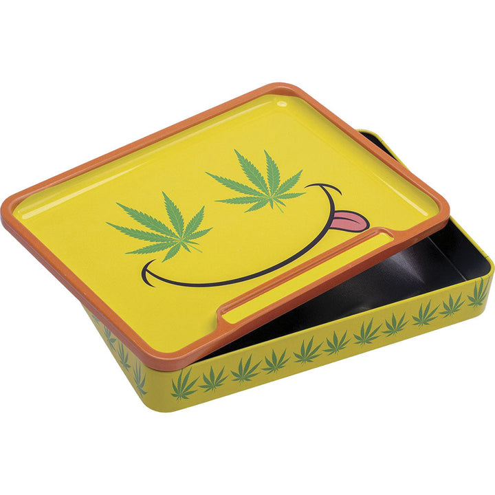 Fujima Leaf Rolling Tray Stash Box | 8"x5.75" | Asst | 6pc Display - Headshop.com