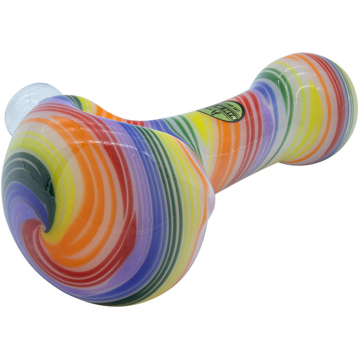 LA Pipes Rainbow Spirals Glass Pipe on White - Headshop.com