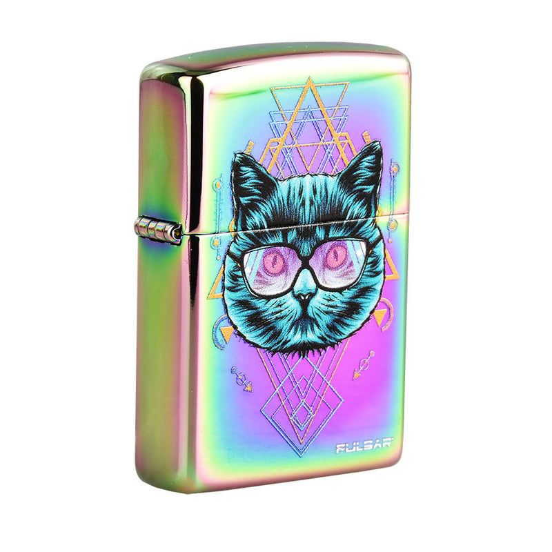Zippo Lighter - Pulsar Sacred Cat Geometry - Spectrum - Headshop.com