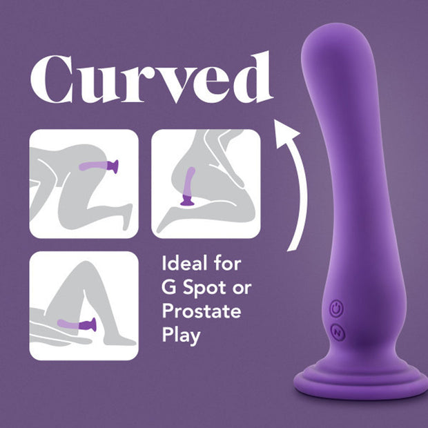 Impressions Ibiza Rechargeable Silicone 7.75 in. Vibrating Dildo with Suction Cup Plum - Headshop.com