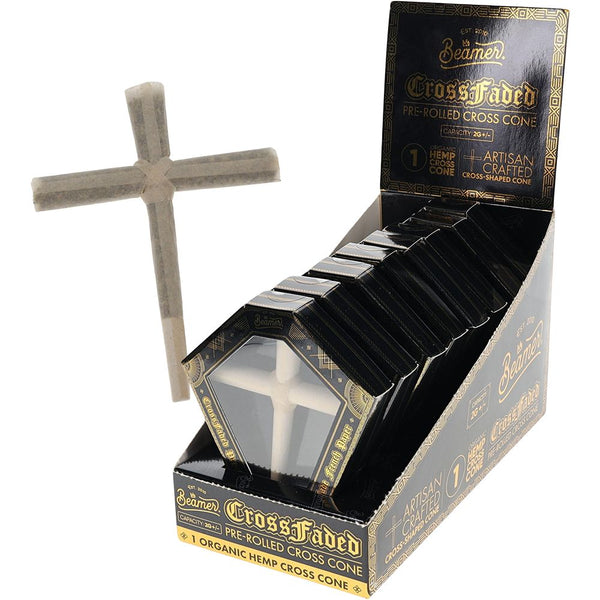 8CT DISPLAY - Beamer CrossFaded Organic Hemp Pre-Rolled Cross-Shaped Cone 8CT DISPLAY - Beamer CrossFaded Organic Hemp Pre-Rolled Cross-Shaped Cone