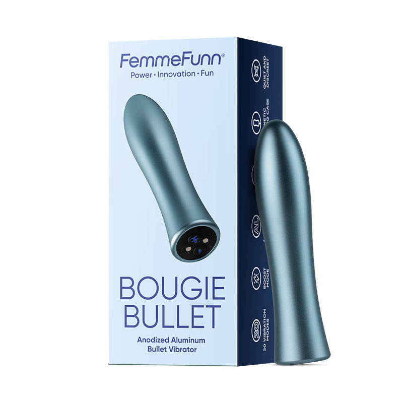 FemmeFunn Bougie Bullet Rechargeable Aluminum Vibrator Light Blue - Headshop.com