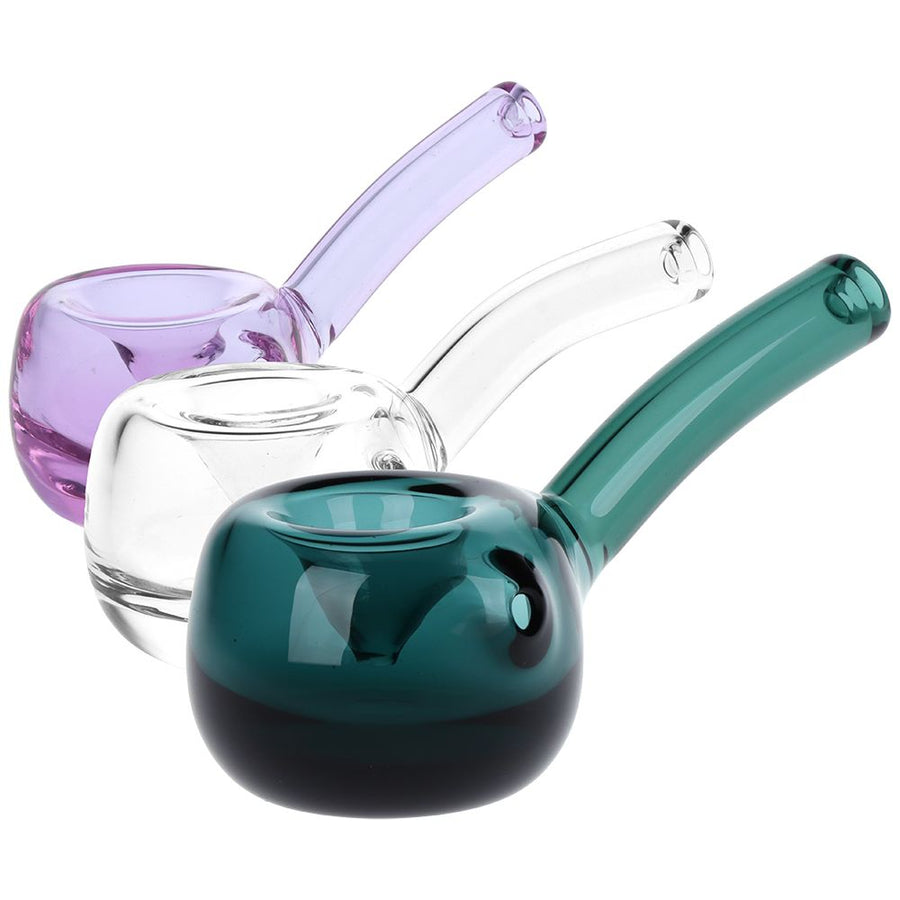 Elegant Bent Hammer Glass Hand Pipe - 4" / Colors Vary - Headshop.com