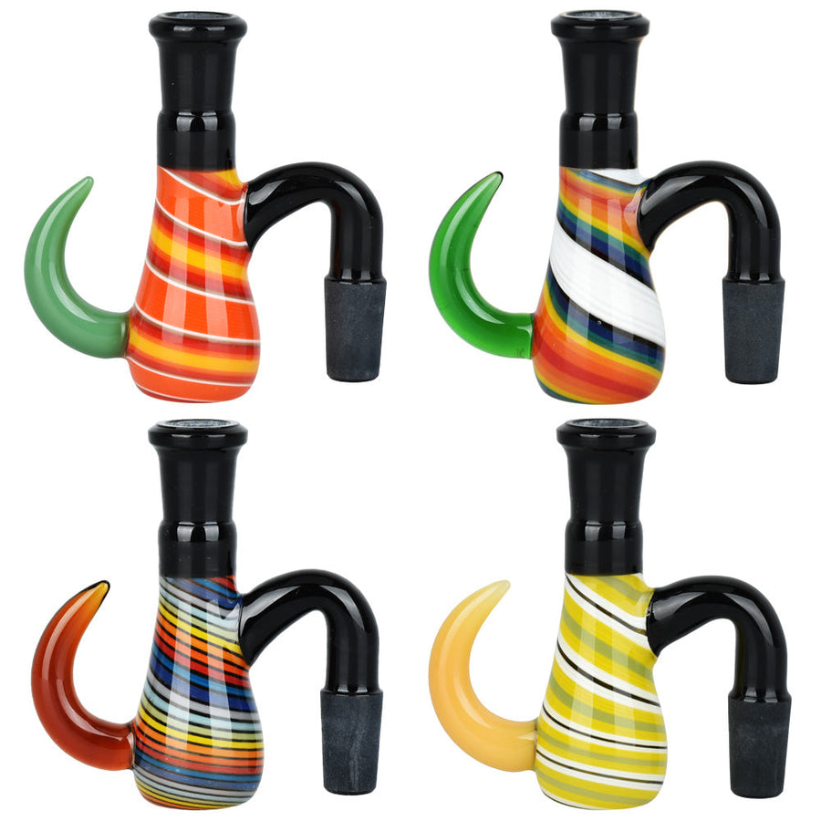 Horned Wonder Dry Glass Ash Catcher - 3.25" / 14mm M / 90D / Colors Vary - Headshop.com