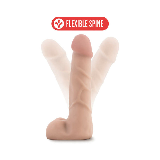 Blush X5 Plus Realistic 7 in. Posable Dildo with Balls Beige - Headshop.com