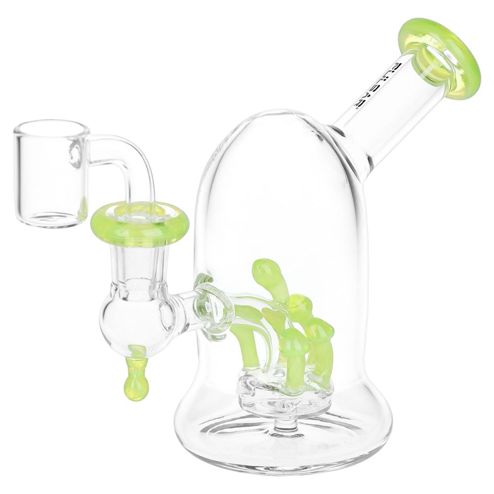 Pulsar Bioluminescence Shroom Perc Mini Glass Dab Rig - 5" / 14mm F / Colors Vary - Headshop.com