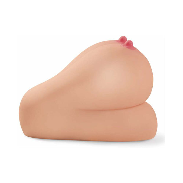 PDX Dirty Talk Interactive Titty Fuck-Her Rechargeable Vibrating Dual-Entry Masturbator Beige - Headshop.com