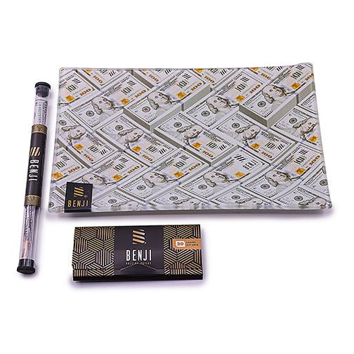Benji - Shatter-Resistant Glass Tray Kit - $100 Bills - Headshop.com