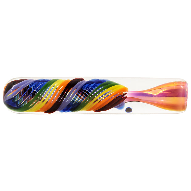 LA Pipes "Twisted Rainbow" Fumed Glass Chillum - Headshop.com