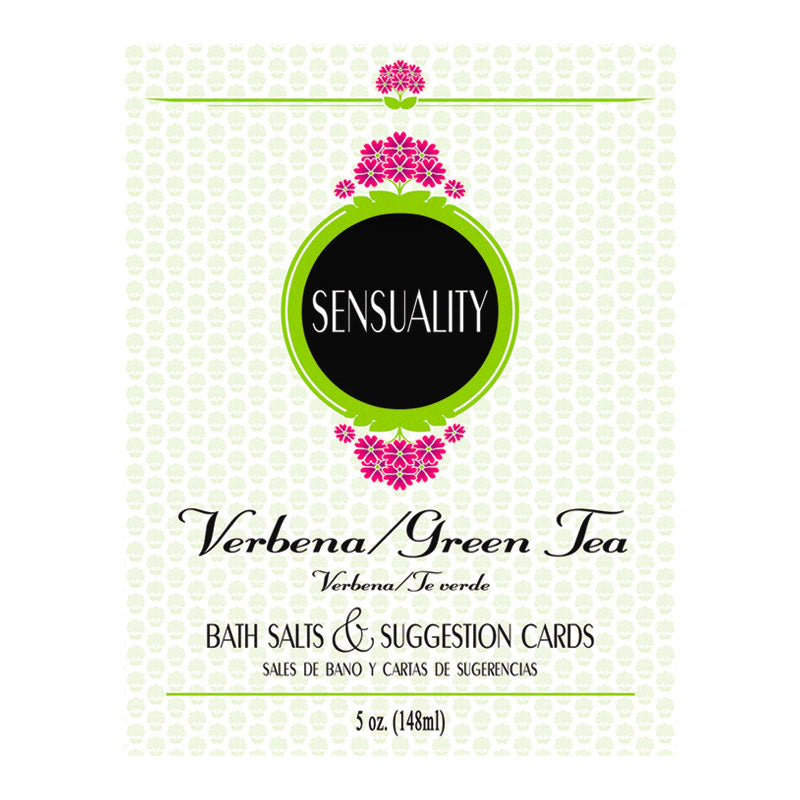 Sensuality Bath Salts & Suggestion Cards - Verbena/Green Tea - Headshop.com