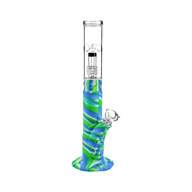 Medusa Customs Silicone Straight Pipe w/Percolator Water Pipe - Headshop.com