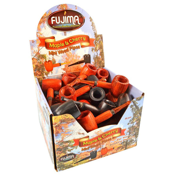Fujima Maple & Cherry Mini Wood Pipe Display- 36pc Fujima Maple & Cherry Mini Wood Pipe Display- 36pc