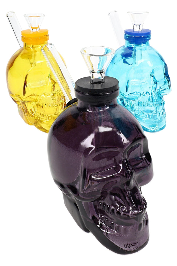 Colored Skull Glass Bong “Bone Bank” – 4″ Colored Skull Glass Bong “Bone Bank” – 4″