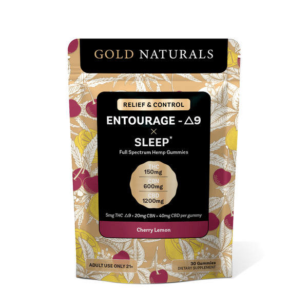 Gold Naturals 5 mg Entourage Δ9 x Sleep Gummy Gold Naturals 5 mg Entourage Δ9 x Sleep Gummy