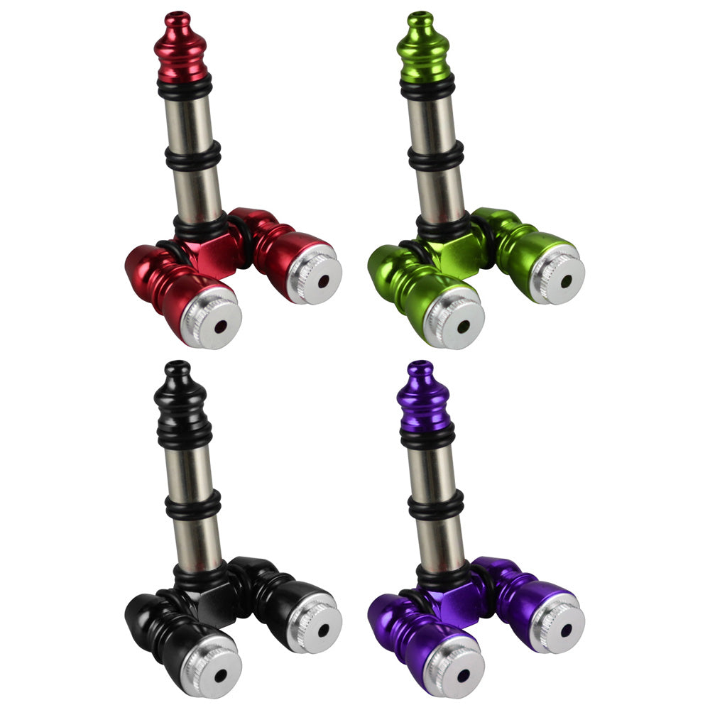 3.25" Double Aluminum Pipe w/ Lids - Colors Vary - Headshop.com